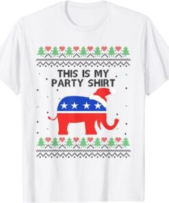 Elephant Republic This Is My Party Shirt Christmas Ugly Tee Shirt