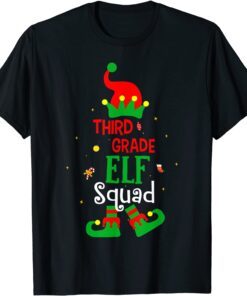 Elf Squad Third Grade Student Teacher Christmas Tee Shirt