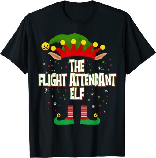 Elves Group The Flight Attendant Elf Christmas Tee Shirt