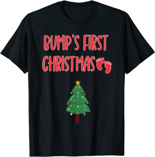 First Christmas Bump Baby Pregnancy Announcement T-Shirt