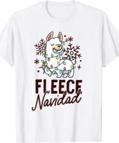 Fleece Feliz Navidad Llama Sheep Pun Spanish Christmas Xmas Tee Shirt