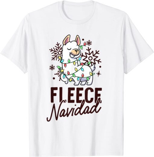 Fleece Feliz Navidad Llama Sheep Pun Spanish Christmas Xmas Tee Shirt