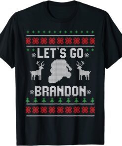 Funny Let's Go Brandon Santa Ugly Christmas Sweater Tee Shirt