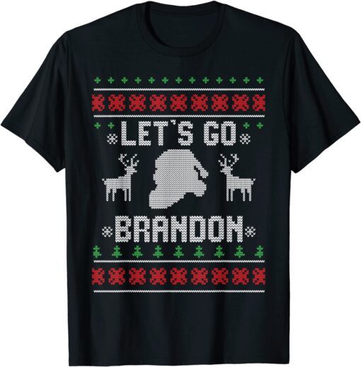 Funny Let's Go Brandon Santa Ugly Christmas Sweater Tee Shirt