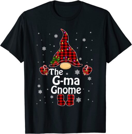 G-Ma Gnome Buffalo Plaid Matching Family Christmas Pajama Tee Shirt