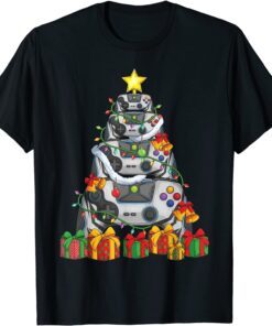 Gamer Christmas Tree Pajamas Video Games Xmas Tee Shirt