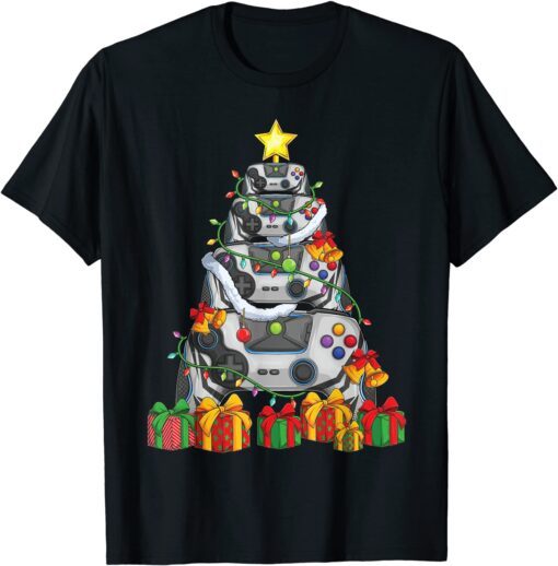 Gamer Christmas Tree Pajamas Video Games Xmas Tee Shirt