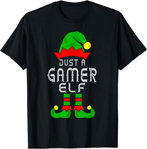 Gamer Elf Family Christmas Matching Pajama Tee Shirt