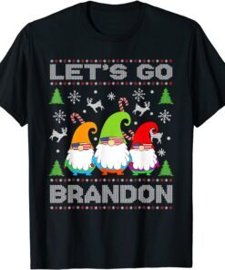 Gnome Let's Go Brandon Flag Sunglasses Tee Shirt