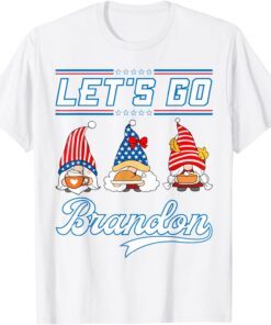 Gnomes Let's Go Brandon Thanksgiving US Flag Tee Shirt
