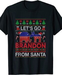 Go Brandon Let's Go 2024 Meme Biden Ugly Christmas Sweater Tee Shirt