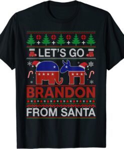 Go Brandon Let's Go 2024 Meme Biden Ugly Christmas Tee Shirt