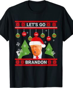 Go Brandon Let's Go Christmas Trump Santa Christmas Tee Shirt