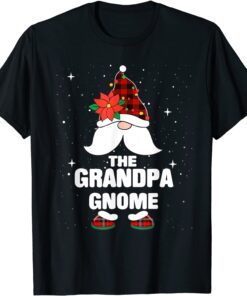 Grandpa Gnome Buffalo Plaid Matching Family Christmas Pajama Tee Shirt