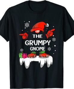 Grumpy Gnome Buffalo Plaid Matching Family Christmas Pajama Tee Shirt