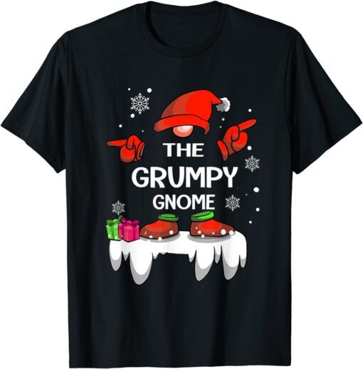 Grumpy Gnome Buffalo Plaid Matching Family Christmas Pajama Tee Shirt