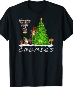 Hanging With My Gnomies Gnome Family Christmas Tee Shirt