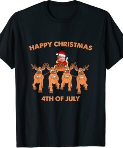 Happy 4th of July Christmas Joe Biden Pajama Tee Shirt
