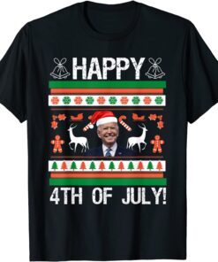Happy 4th of July Christmas Santa Joe Biden President Tee Shirt
