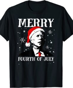 Happy 4th of July Funny President Joe Biden Happy Christmas T-Shirt