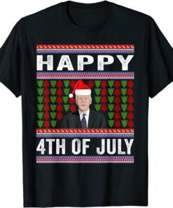 Happy 4th of July Ugly Christmas Santa - Joe Biden Tee Shirt