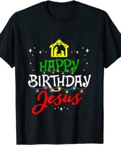 Happy Birthday Jesus Christmas Pajama Holiday Xmas Tee Shirt