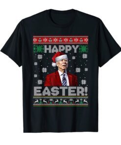 Happy Easter Santa Joe Biden Ugly Christmas Tee Shirt