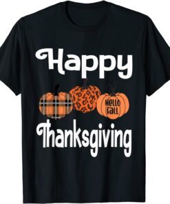 Happy Thanksgiving 2021 Plaid Design Pumpkin Family Matching Tee Shirt