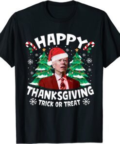 Happy Thanksgiving Joe Biden Santa Christmas Tee Shirt