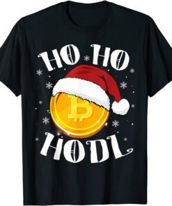 Ho Ho Hodl Crypto Bitcoin Santa Hat Cryptocurrency Tee Shirt
