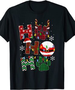 HoHoHo Dog Paw Christmas Pajama Cute Holiday Dog Lovers Xmas Tee Shirt