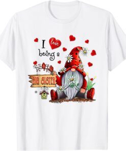 I Love Being A Big Sister - Gnome Daisy Christmas Xmas Tee Shirt