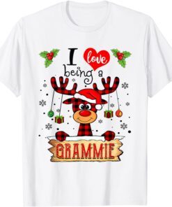 I Love Being A Grammie Reindeer Christmas Xmas Tee Shirt