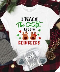 I Teach Cutest Little Reındeers Christmas Teacher Tee Shirt