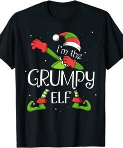 I'm The Grumpy Elf Dabbing Santa Claus Xmas For Family Tee Shirt