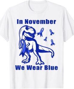 In November We Wear Blue T-Rex Toddler Diabetes Awareness Tee Shirt