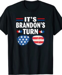 It's Brandon's Turn Anti Biden American Flag Tee Shirt