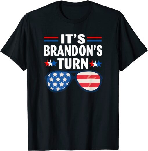 It's Brandon's Turn Anti Biden American Flag Tee Shirt