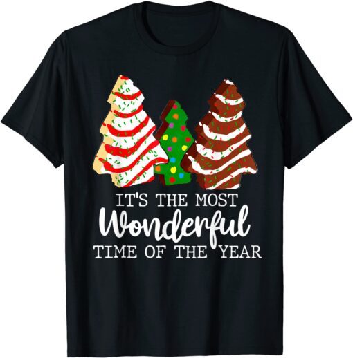 It's The Best Time of The Year Christmas Quotes Tree Cake Tee Shirt