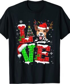 Jack Russell Terrier Dog Tree Christmas Lights Xmas Pajama Tee Shirt