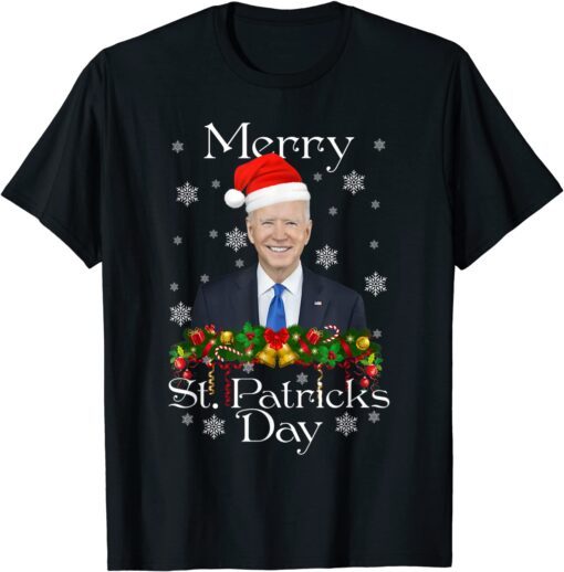 Joe Biden Merry St. Patricks Day Christmas Anti Biden Tee Shirt