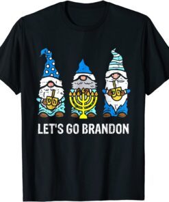 Lets Go Biden Brandon Gnomes Menorah Hanukkah Chanukah Tee Shirt
