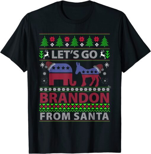 Let's Go Braden Brandon US Flag Trendy Sarcastic Xmas Tee Shirt