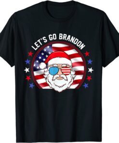 Let’s Go Brandon Christmas Santa Xmas American Flag Tee Shirt