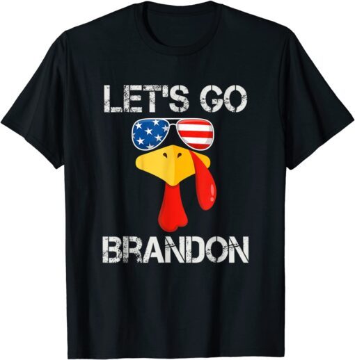 Let’s Go Brandon Conservative US Flag Thankgiving Turkey Tee Shirt