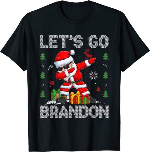 Let's Go Brandon Santa Claus Ugly Christmas Tee Shirt