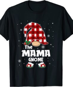 Mama Gnome Buffalo Plaid Matching Family Christmas Pajama T-Shirt