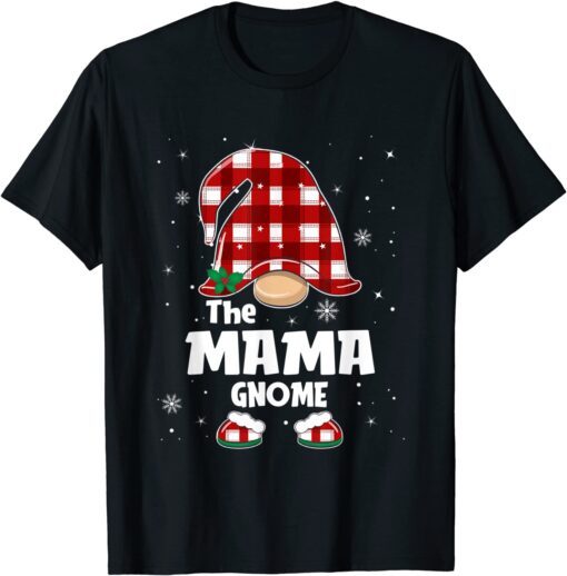 Mama Gnome Buffalo Plaid Matching Family Christmas Pajama T-Shirt