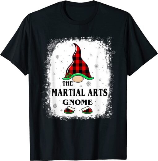 Martial Arts Gnome Buffalo Plaid Matching Family Xmas Pajama T-Shirt