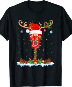 Mele Kalikimaka Santa Hat Reindeer Ukulele Guitar Christmas Tee Shirt